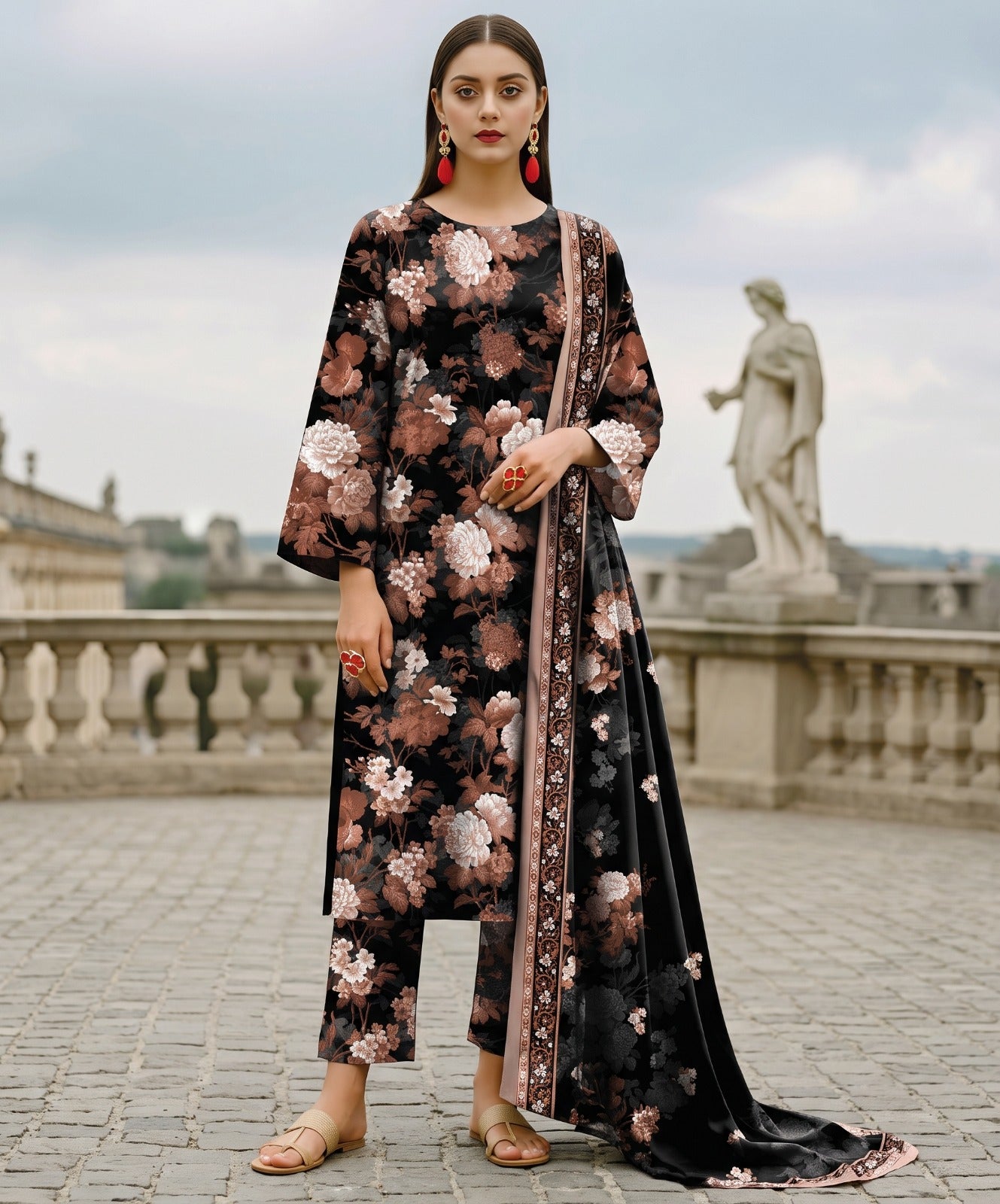 Coco Prints Summer Digital Fancy Printed Lawn 3PC
