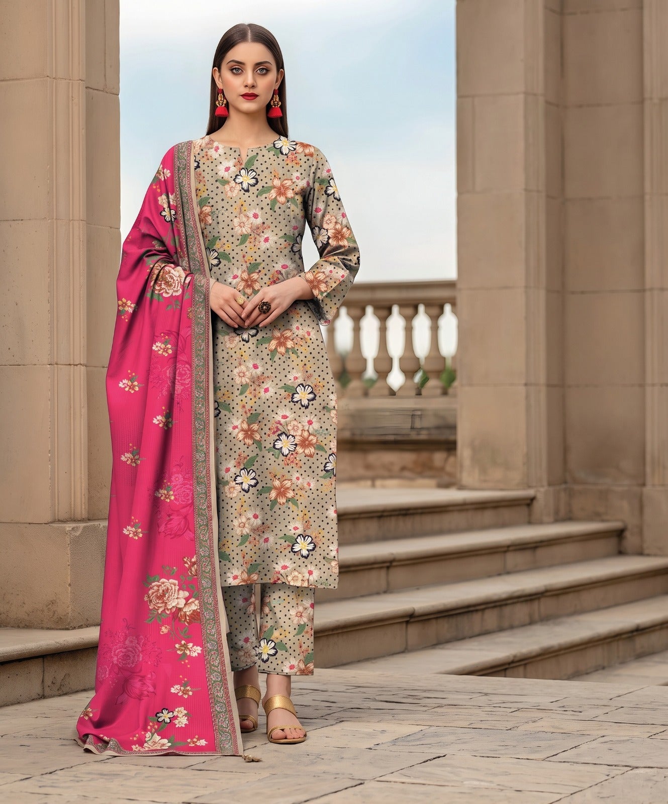 Coco Prints Summer Digital Fancy Printed Lawn 3PC