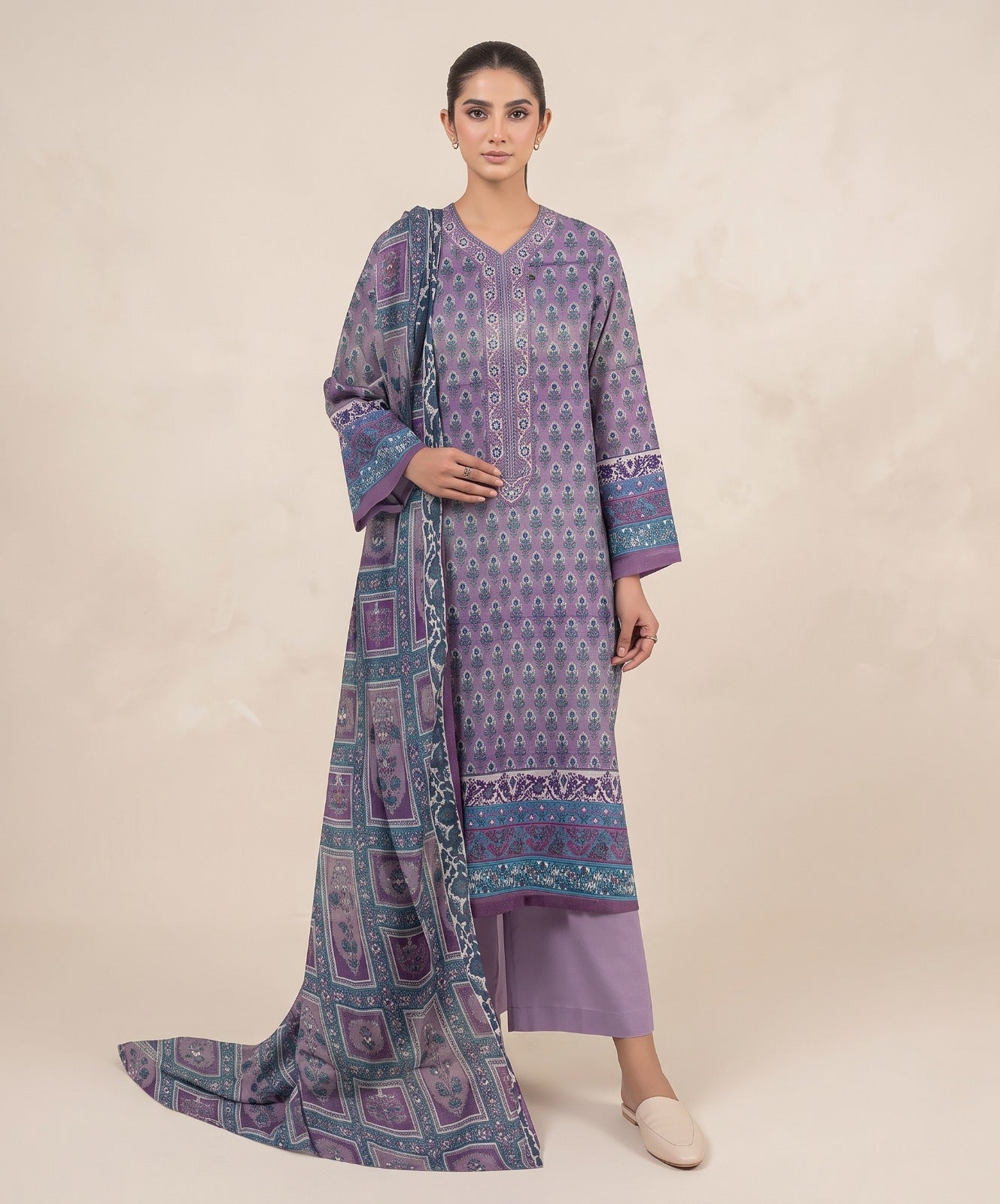 Sapphire Digital Printed Fancy Lawn 3PC