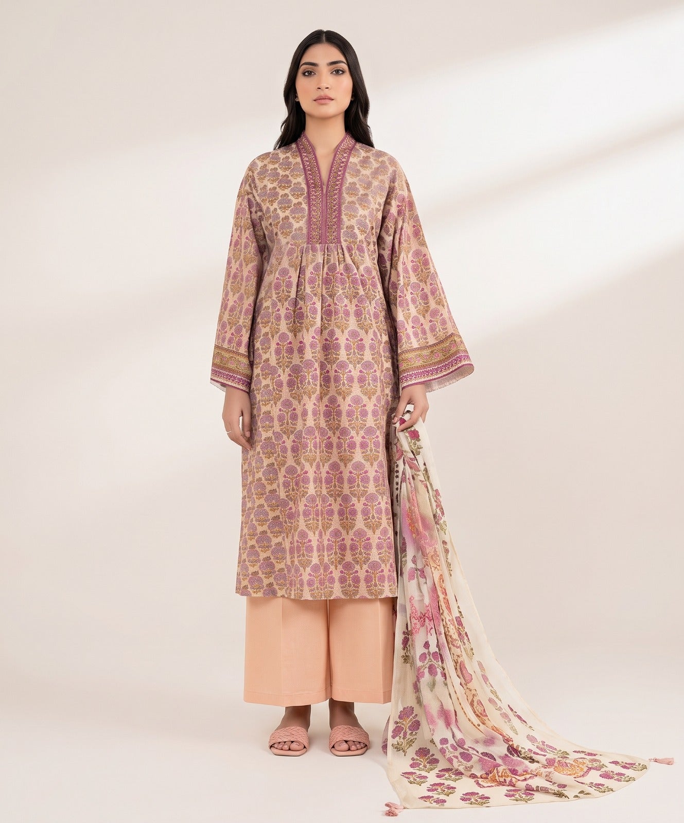 Sapphire Digital Printed Fancy Lawn 3PC