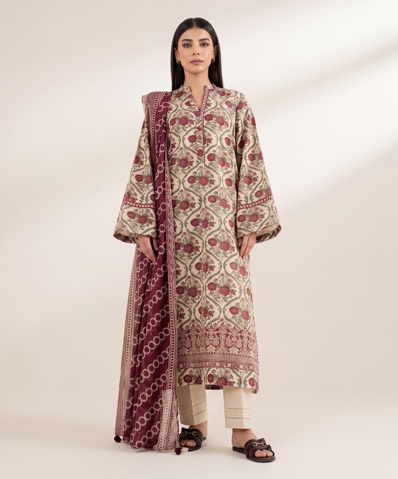 Sapphire Digital Printed Fancy Lawn 3PC