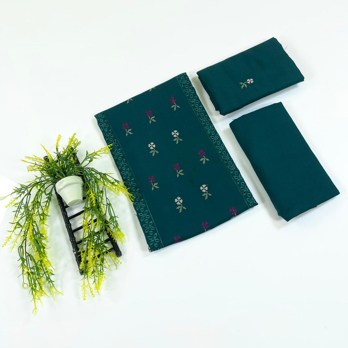 Cross Stitch Plain Emb Dhanak 2PC