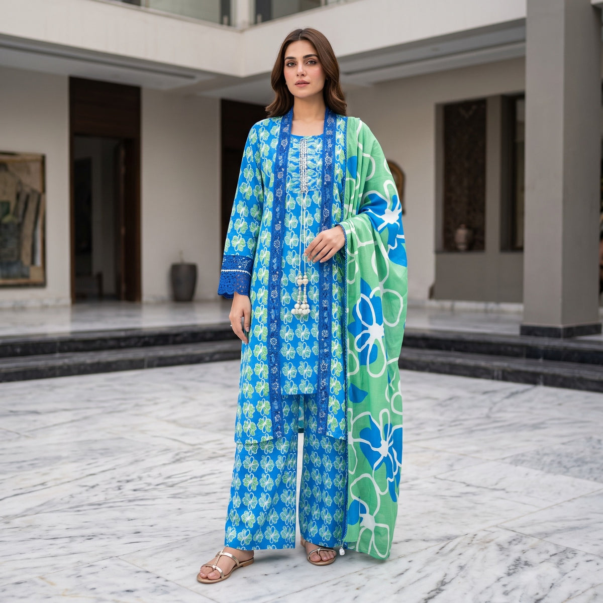 Jahan Ara By Nishat Premium Stitched Bana Dora Viscose 3PC