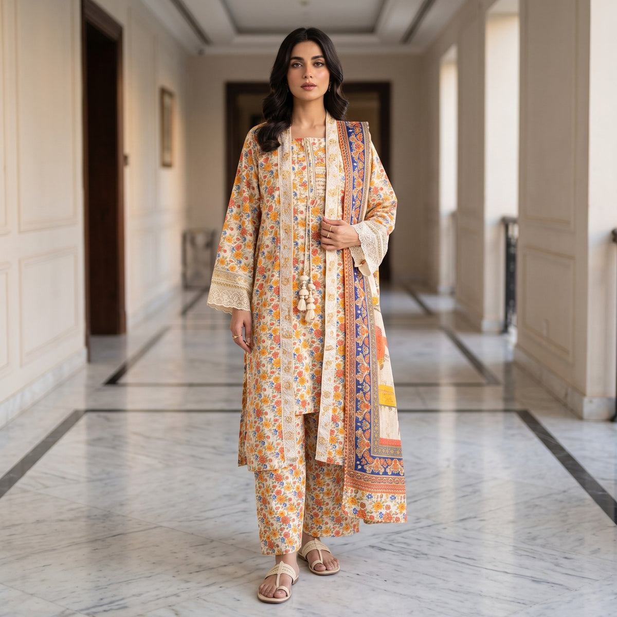 Jahan Ara By Nishat Premium Stitched Bana Dora Viscose 3PC