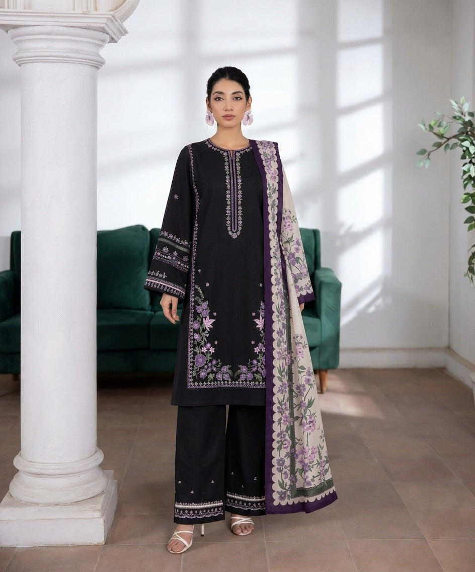 Aenna By Shanaya Digital Printed Corduroy Khaddar 3PC