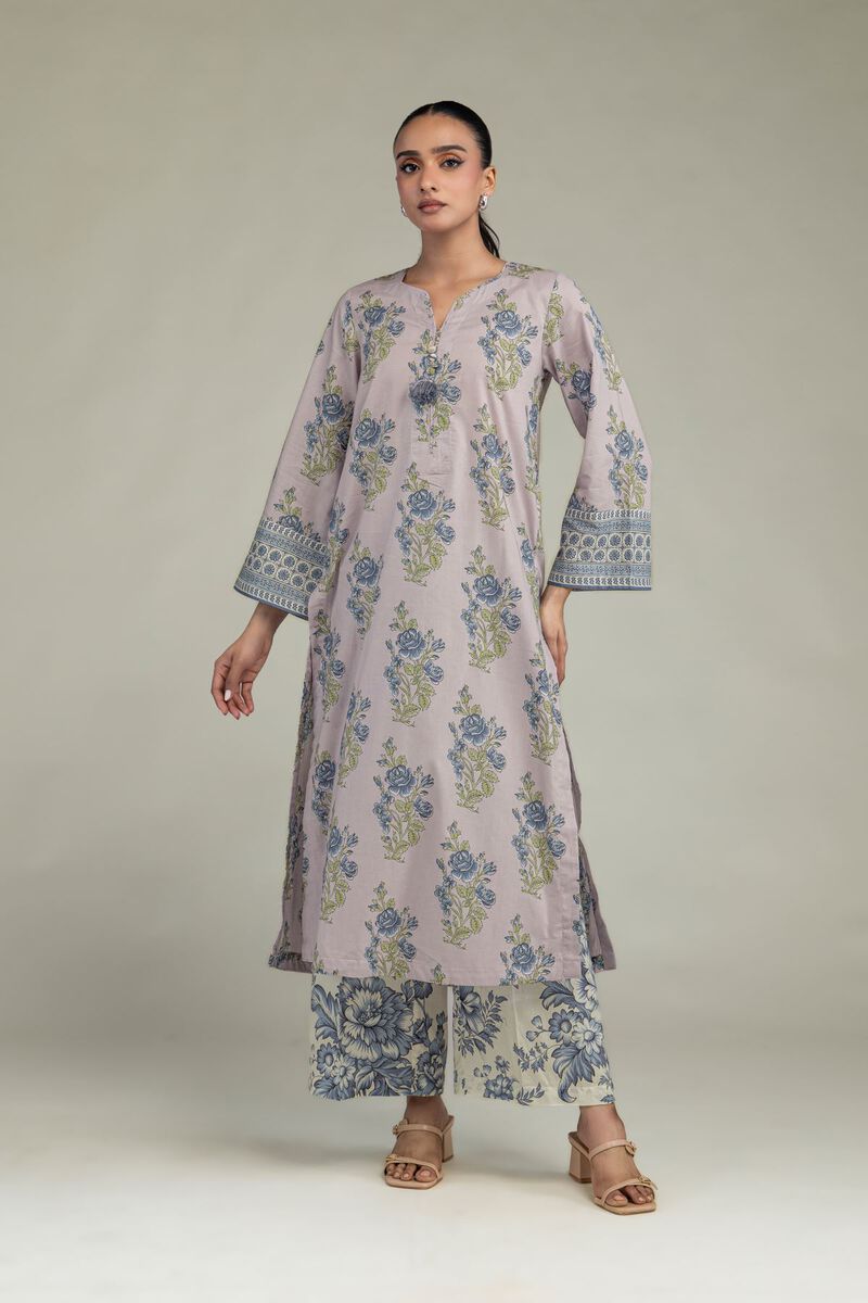 Khaadi Plain Embroidered Stitched Lawn 2PC