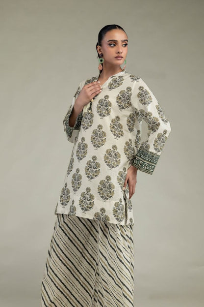 Khaadi Plain Embroidered Stitched Lawn 2PC