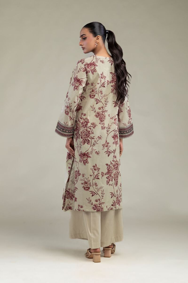 Khaadi Plain Embroidered Stitched Lawn 2PC