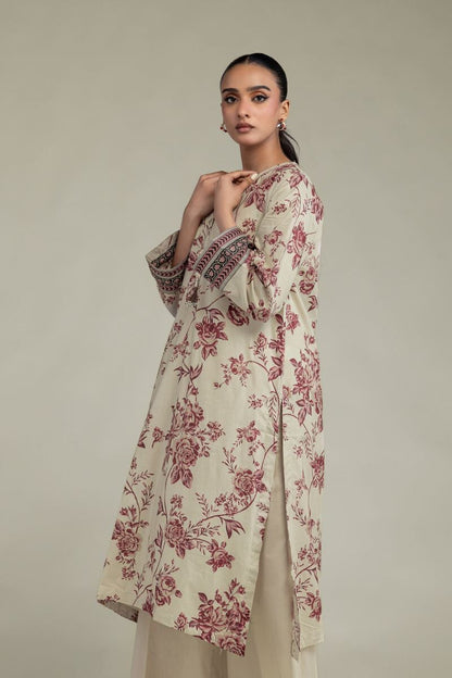 Khaadi Plain Embroidered Stitched Lawn 2PC