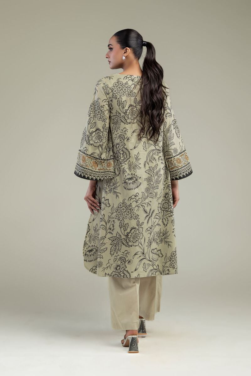Khaadi Plain Embroidered Stitched Lawn 2PC