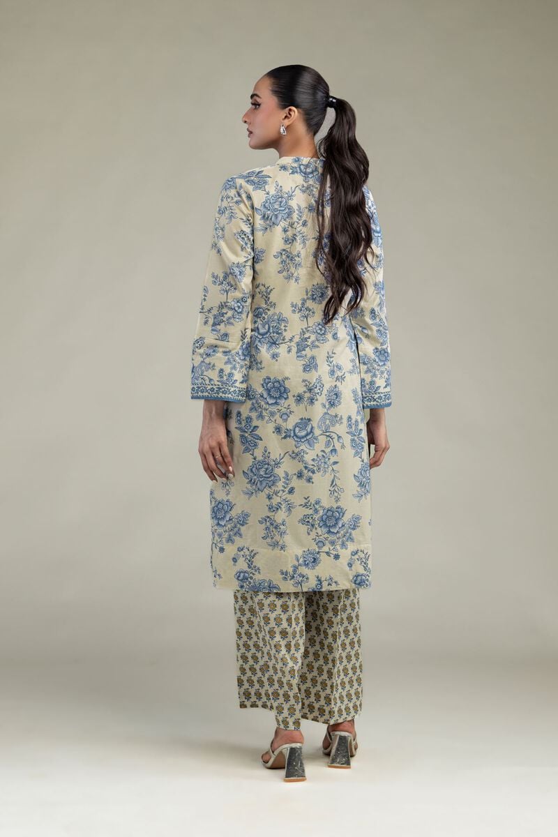 Khaadi Plain Embroidered Stitched Lawn 2PC