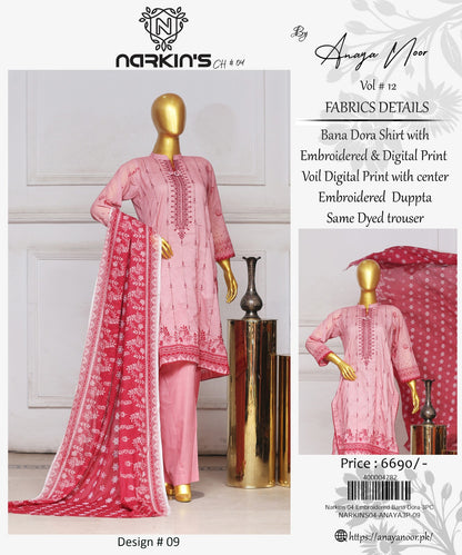 Narkins By Anaya Noor EMB Bana Dora 3-PC