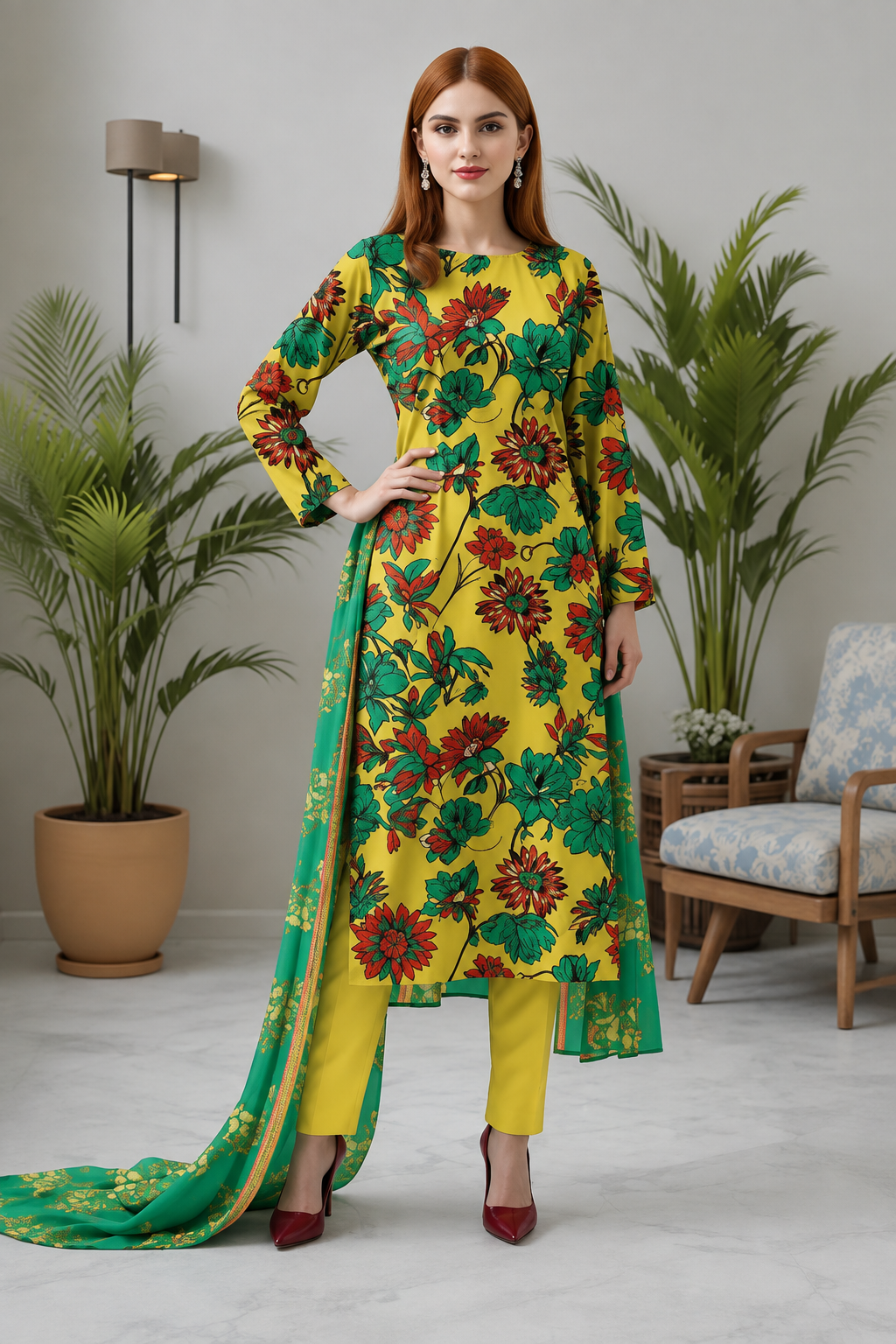 Baroque Digital Printed Lawn 3PC