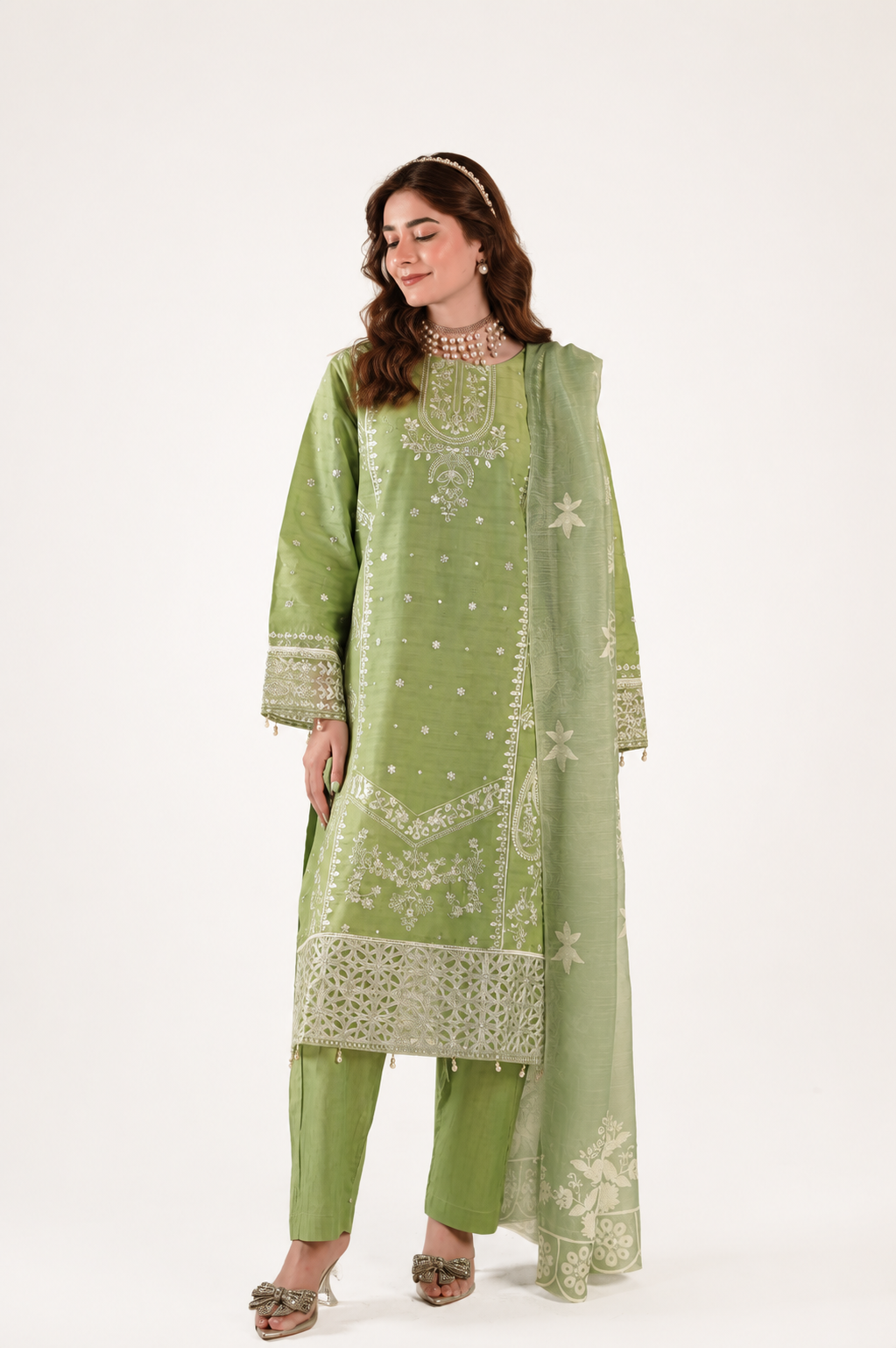 Maria B Fancy Jacquard Cotton Emb 3PC