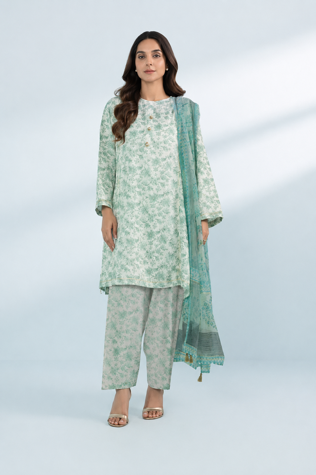 Sapphire Digital Printed Bana Dora Lawn 3PC