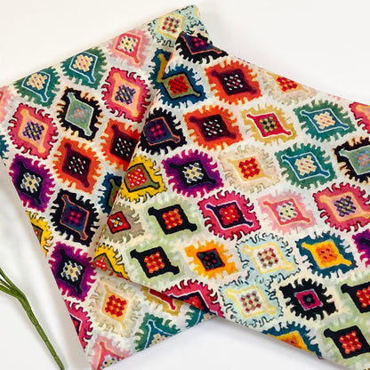 Cross Stitch Digital Printed All Over Two Piece Lawn 2PC