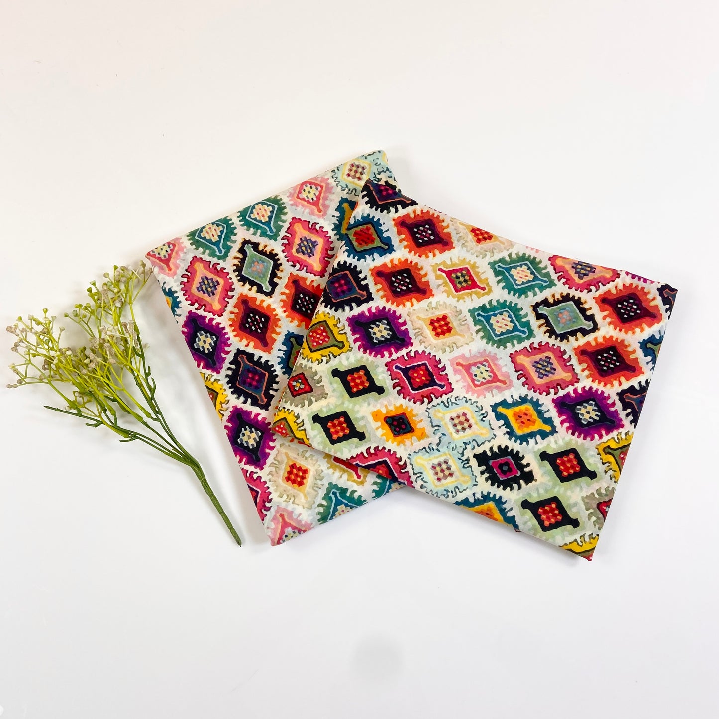 Cross Stitch Digital Printed All Over Two Piece Lawn 2PC
