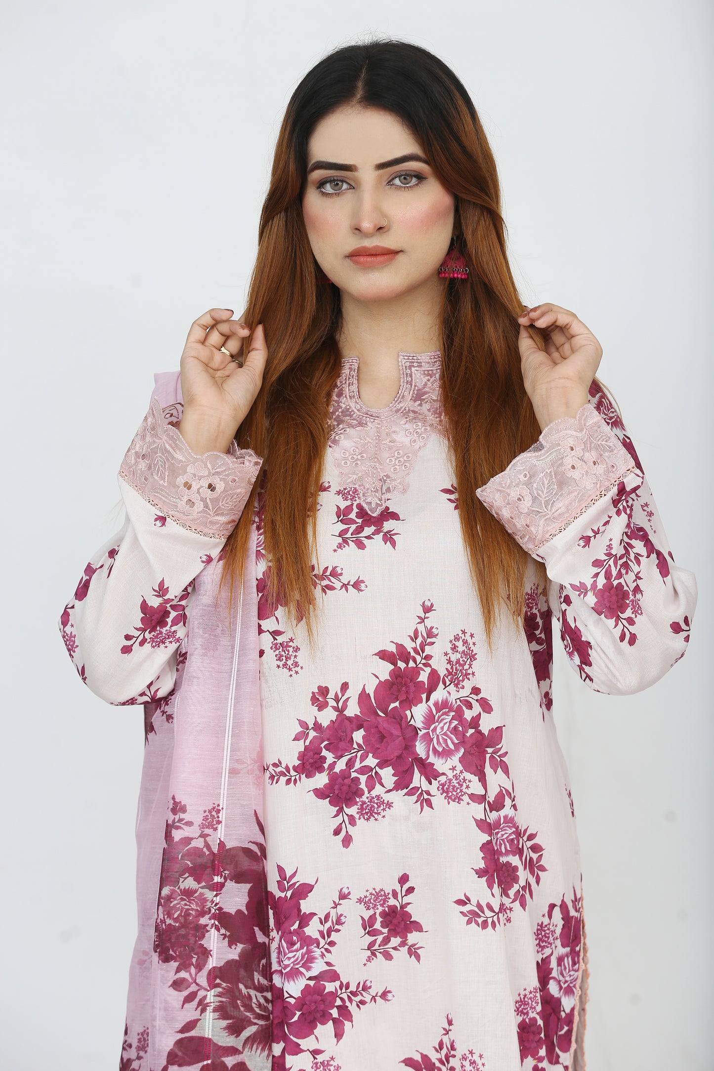 Baroque Embroidered With Patches Lawn 3PC
