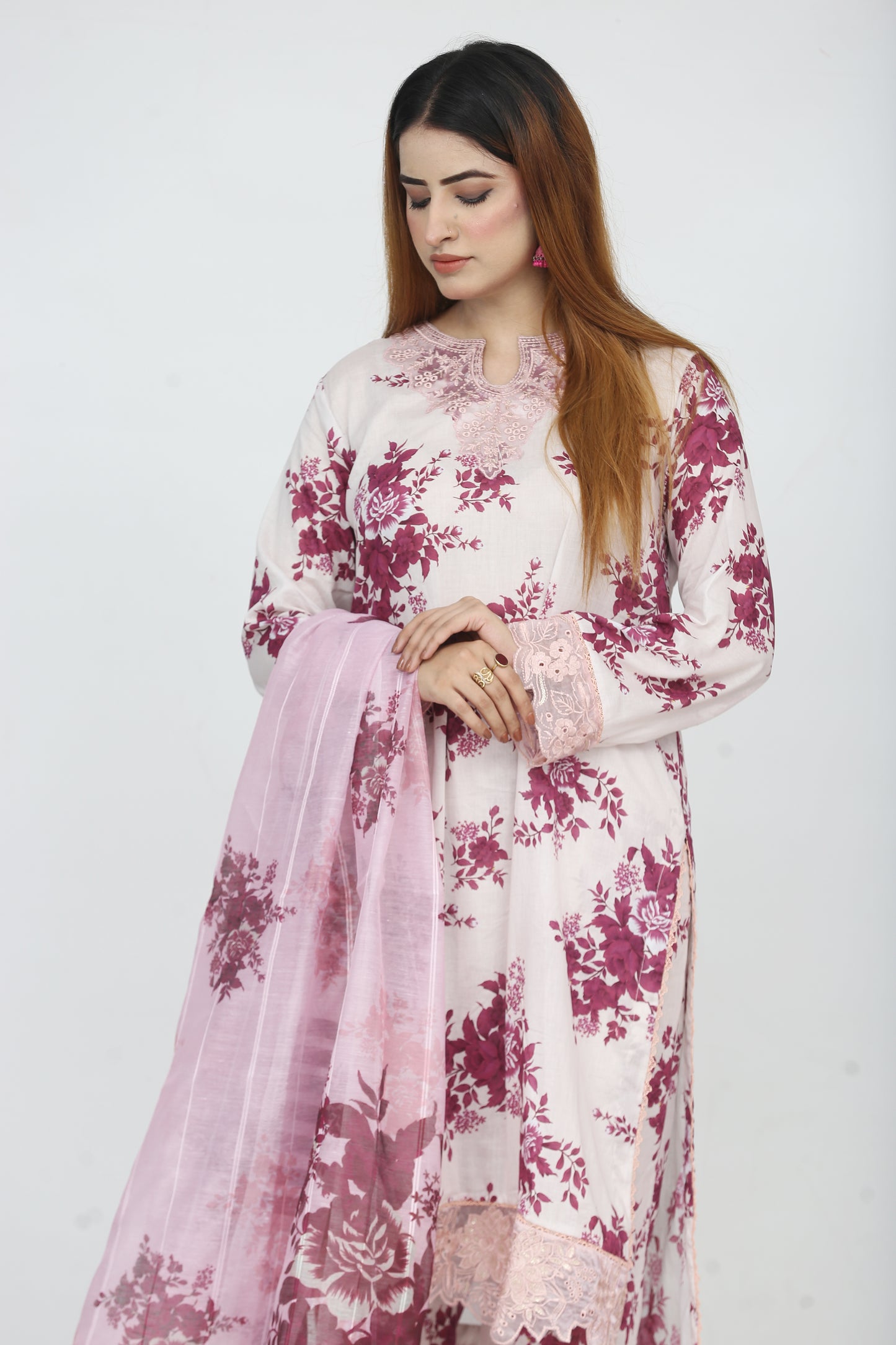 Baroque Embroidered With Patches Lawn 3PC