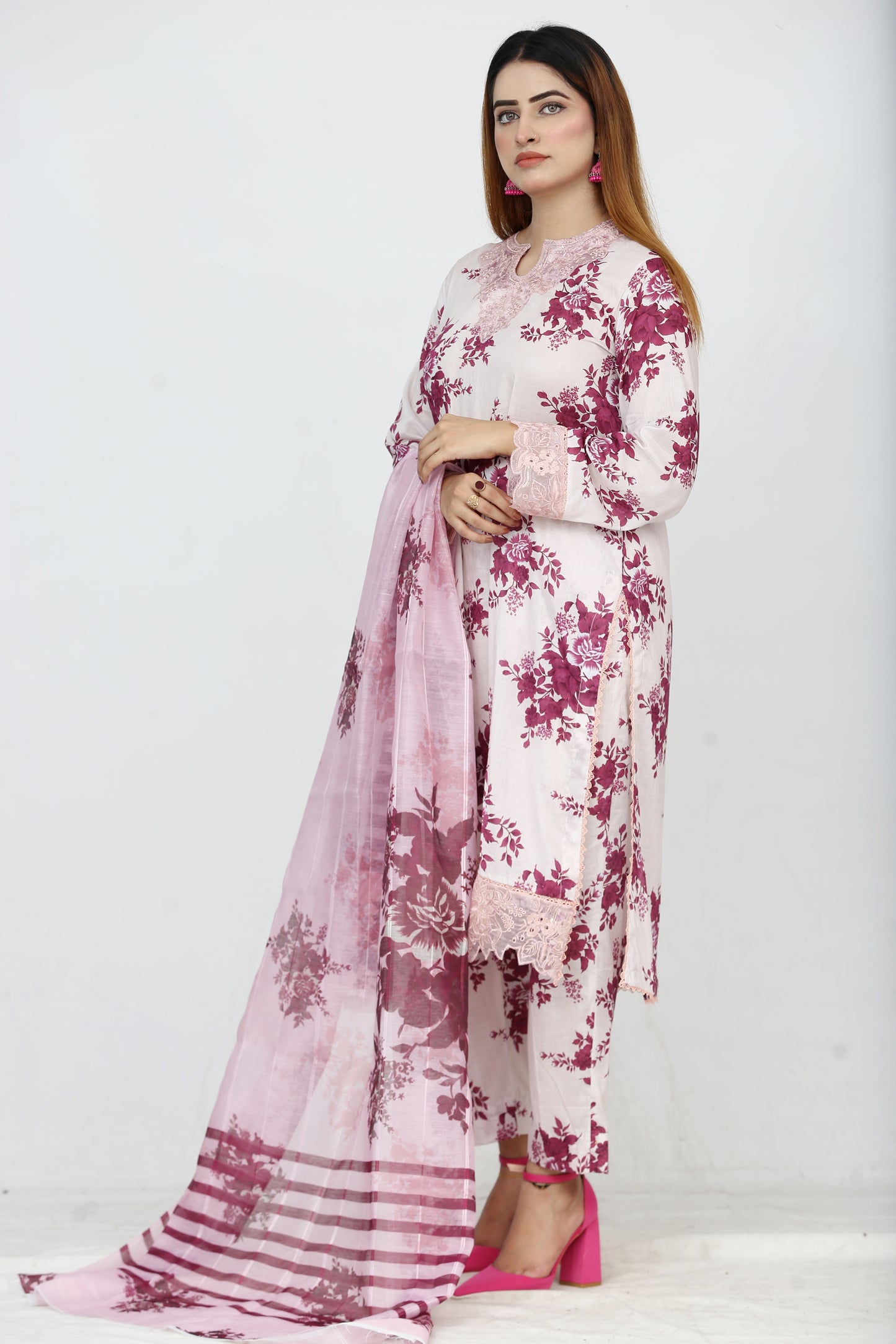 Baroque Embroidered With Patches Lawn 3PC