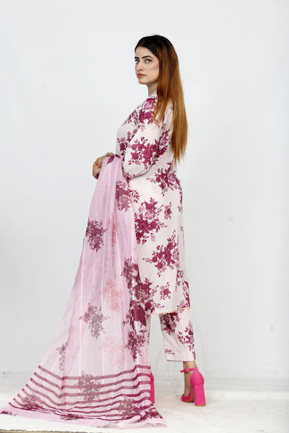 Baroque Embroidered With Patches Lawn 3PC