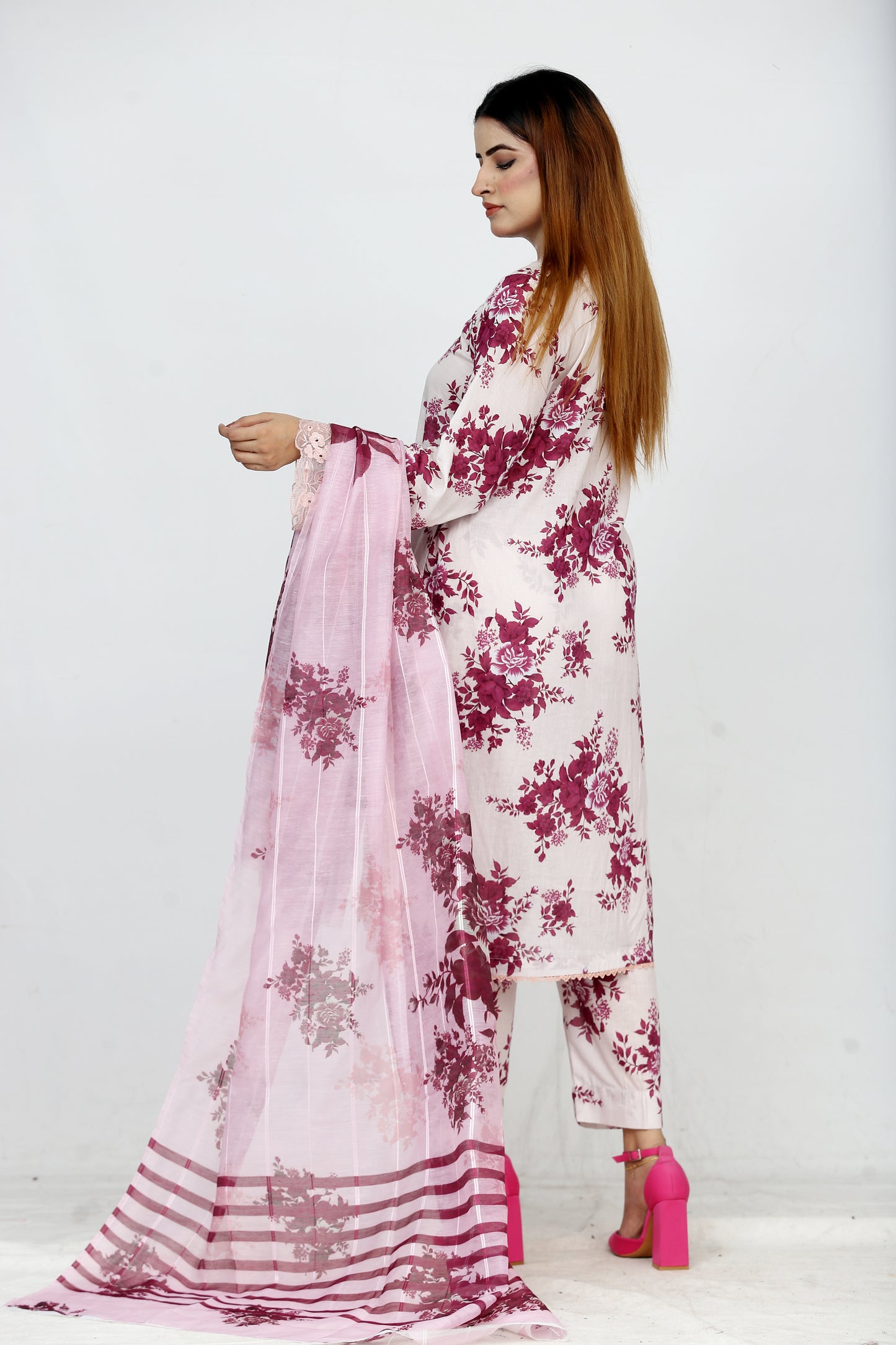 Baroque Embroidered With Patches Lawn 3PC