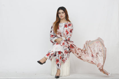 Baroque Embroidered With Patches Lawn 3PC