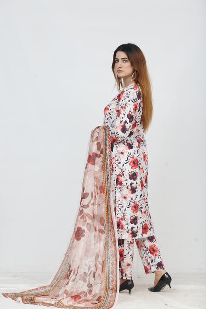 Baroque Embroidered With Patches Lawn 3PC