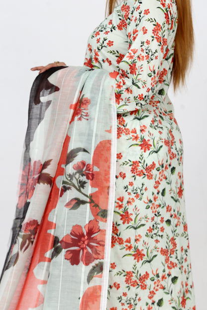 Baroque Embroidered With Patches Lawn 3PC