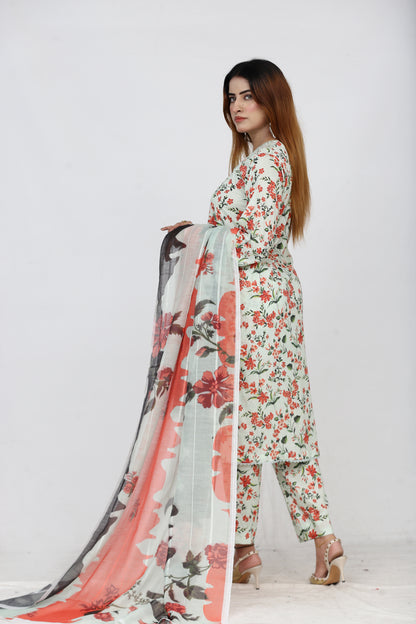 Baroque Embroidered With Patches Lawn 3PC