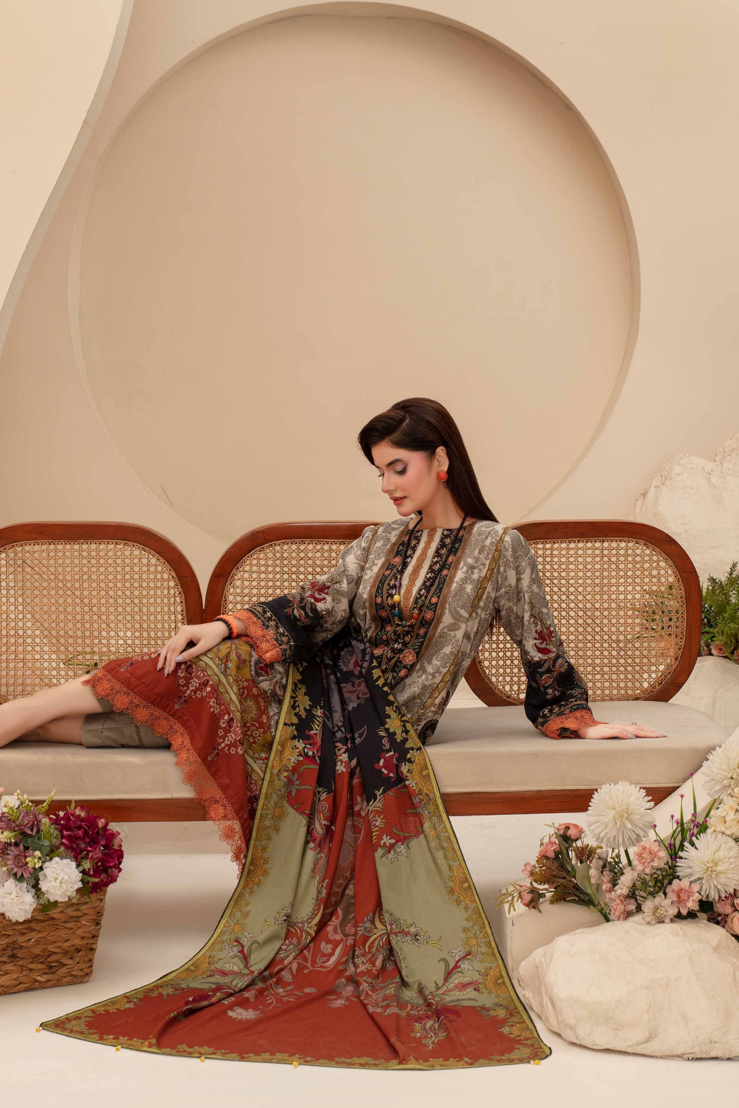 Feroza Digital Printed Linen 3PC