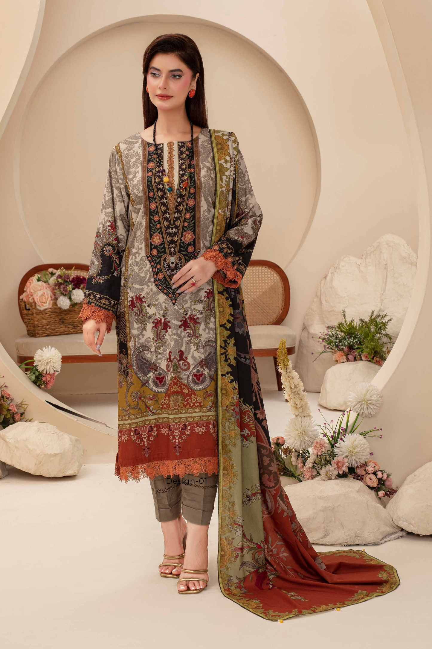 Feroza Digital Printed Linen 3PC