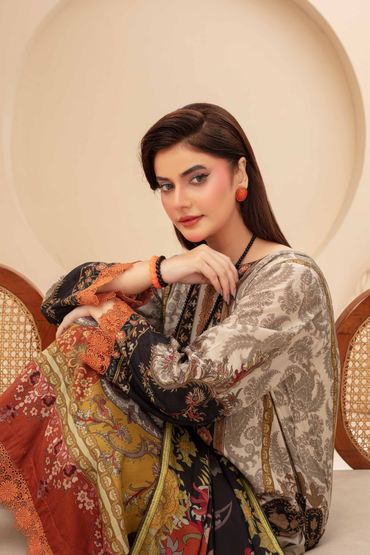 Feroza Digital Printed Linen 3PC