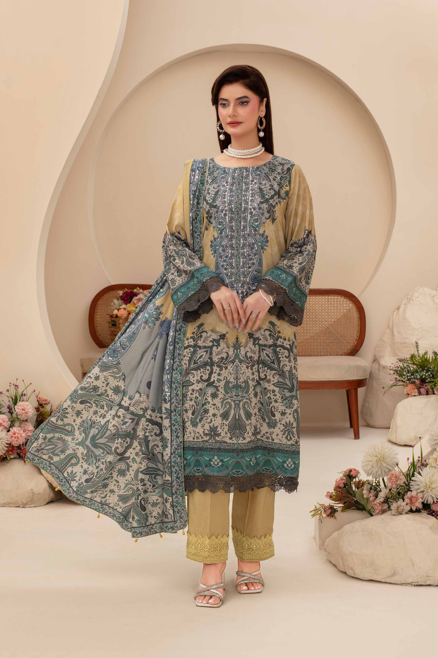 Feroza Digital Printed Linen 3PC