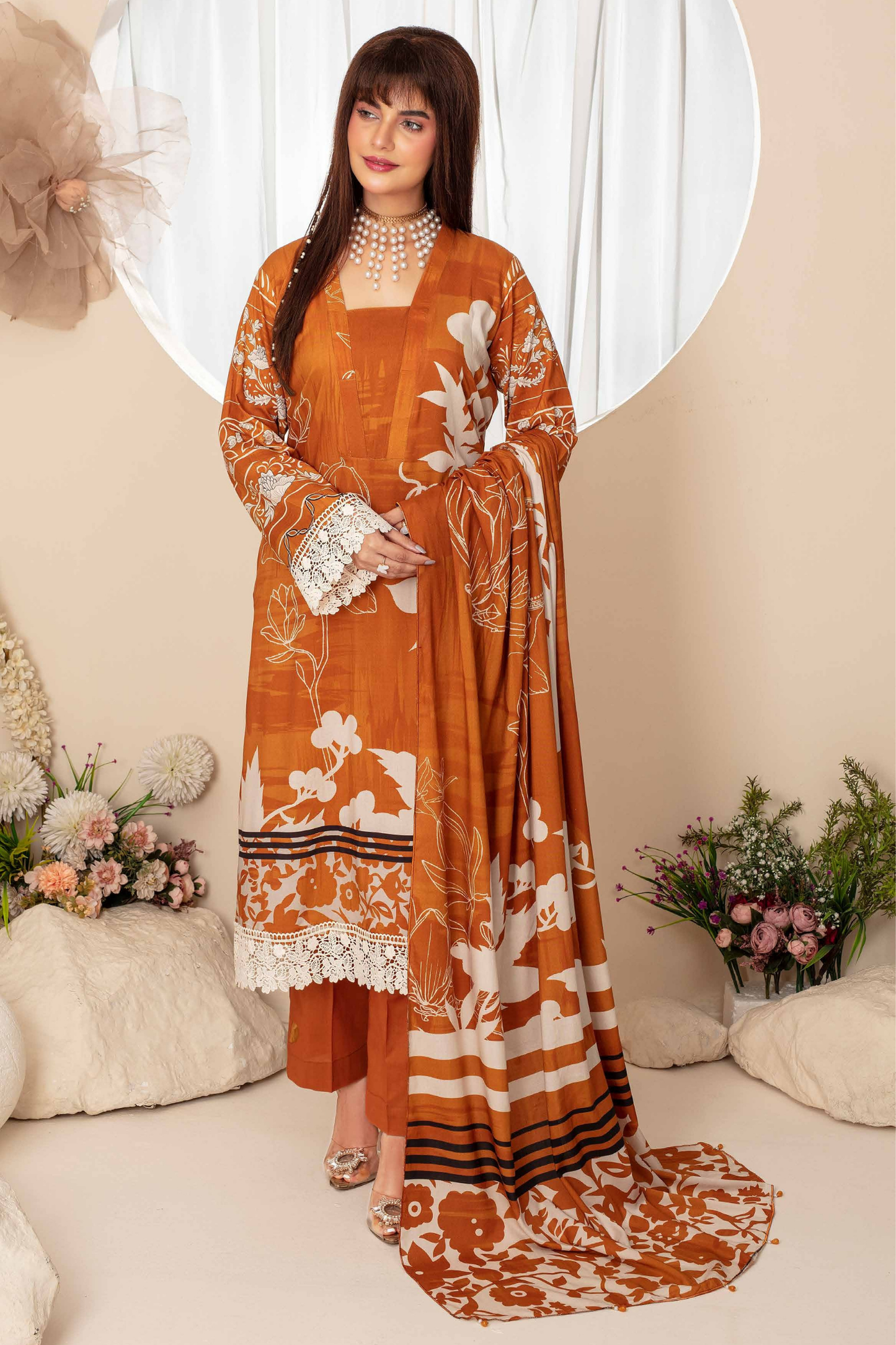 Feroza Digital Printed Linen 3PC