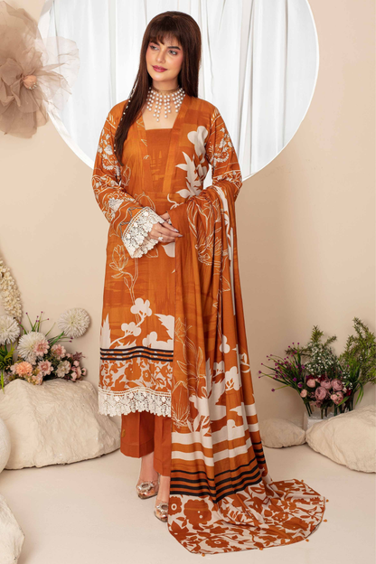 Feroza Digital Printed Linen 3PC