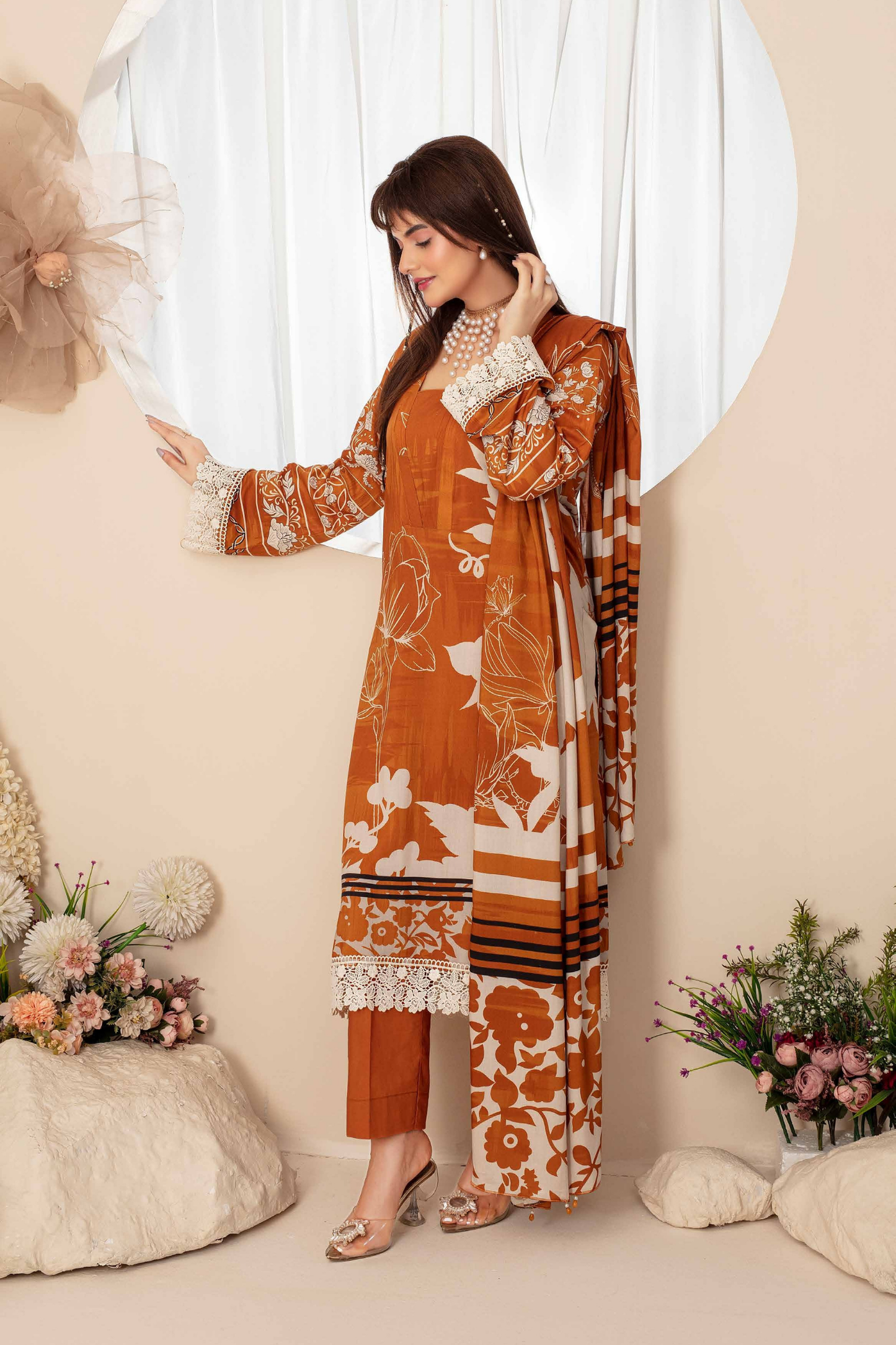 Feroza Digital Printed Linen 3PC