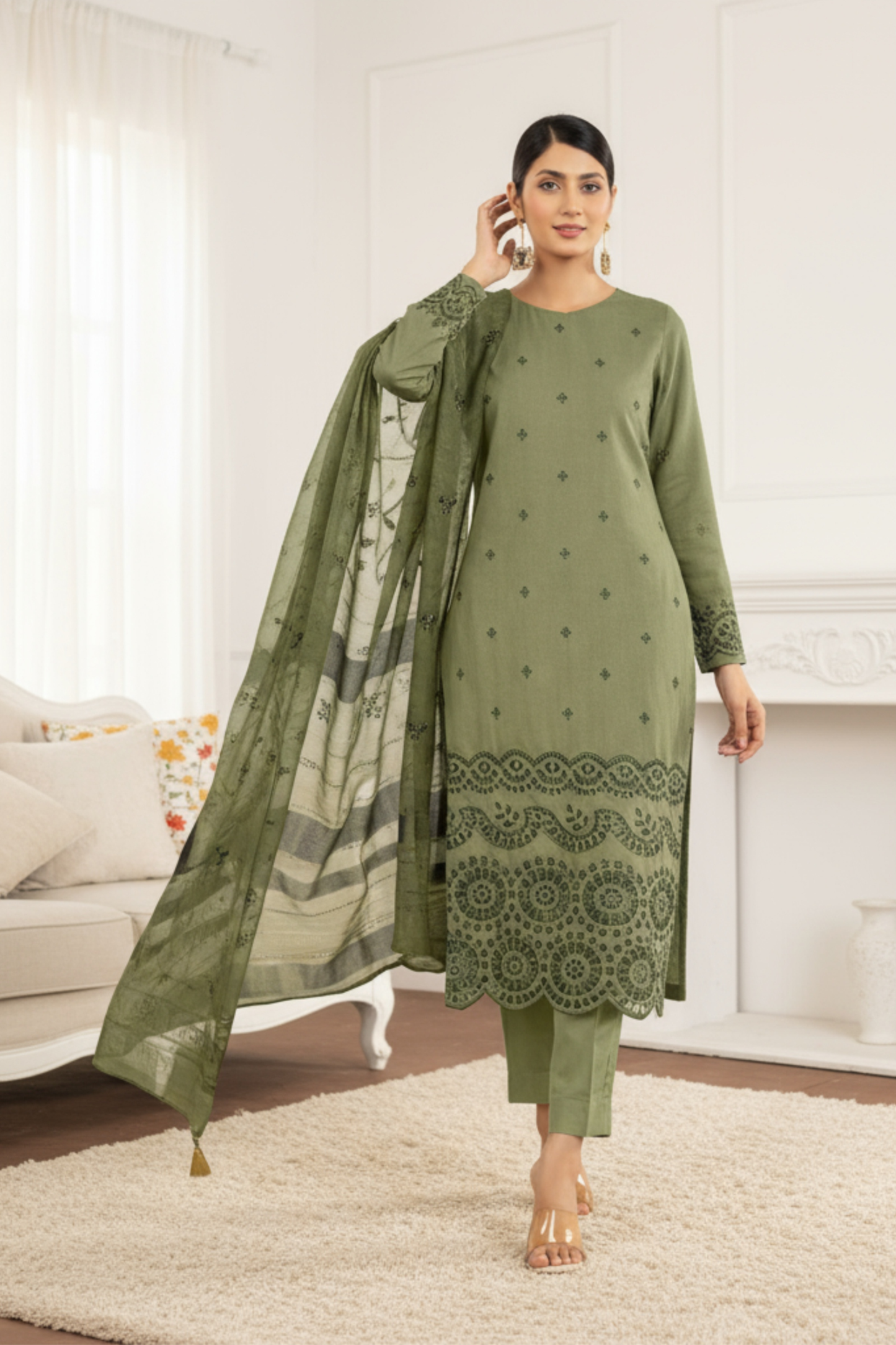 Signature By Dor Emb Winter Wool 3PC