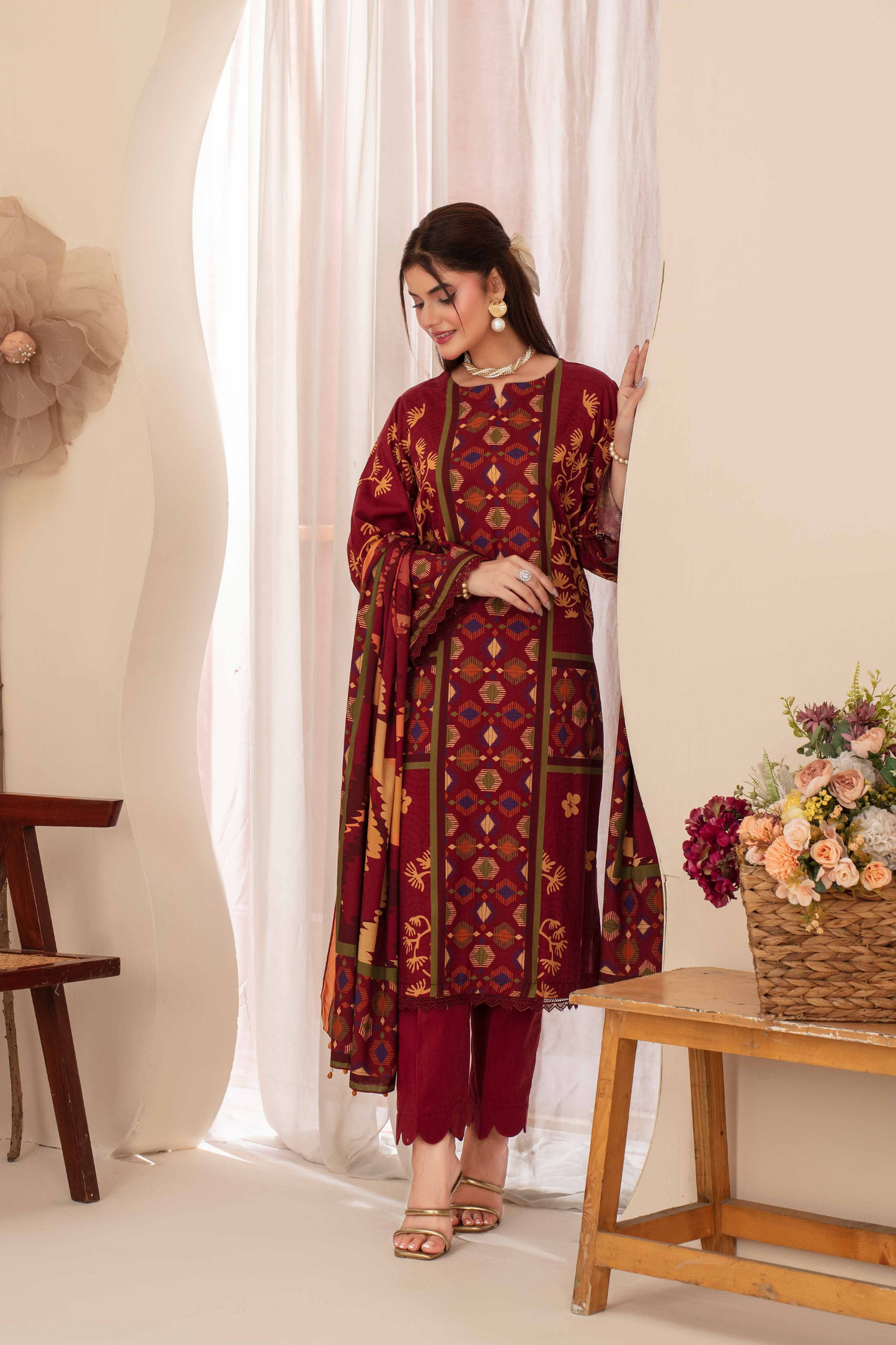 Feroza Digital Printed Linen 3PC