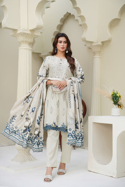 Cora By Anaya Noor Emb Karandi 3-PC