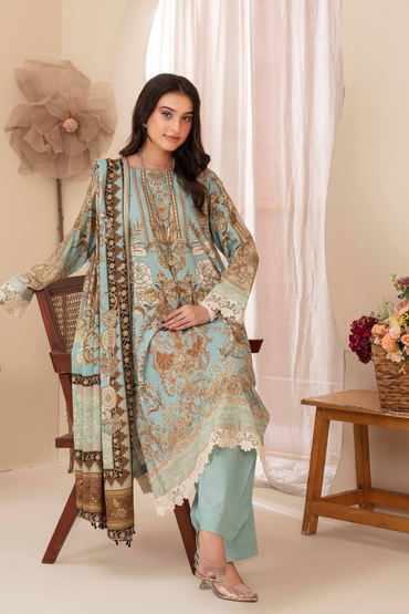 Feroza Digital Printed Linen 3PC
