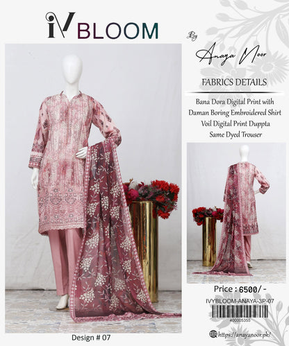 Ivy Bloom By Anaya Noor Print Emb Lawn 3PC