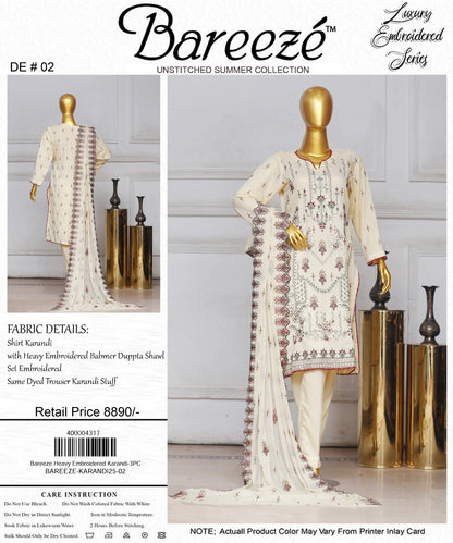 Bareeze Heavy Embroidered Karandi 3-PC