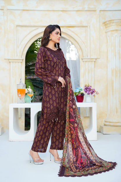 Dastoor By Anaya Noor Digital Printed Cambric With Patches 3-PC