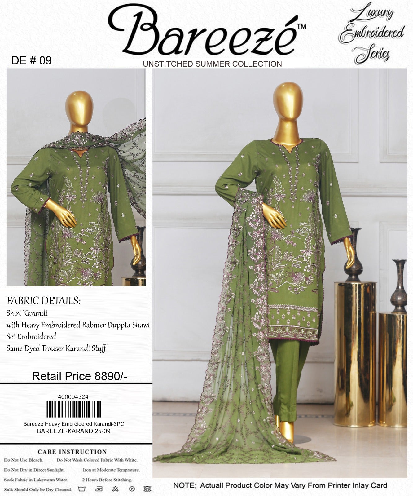 Bareeze Heavy Embroidered Karandi 3-PC