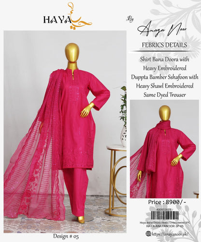 Haya Bana Doora Heavy Embroidered 3-PC