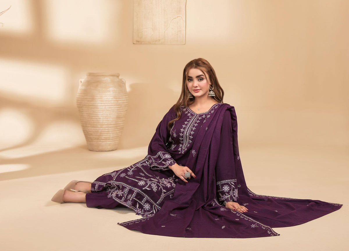 Monae By Tawakkal Luxury Embroidered Dhanak Volume 3PC