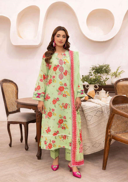 Coral Premium Doria Printed Lawn 3-PC
