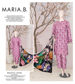 Maria.B Emb linen With Patches-3PC