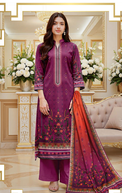 Flora By Zara Ali Printed Lawn 3PC